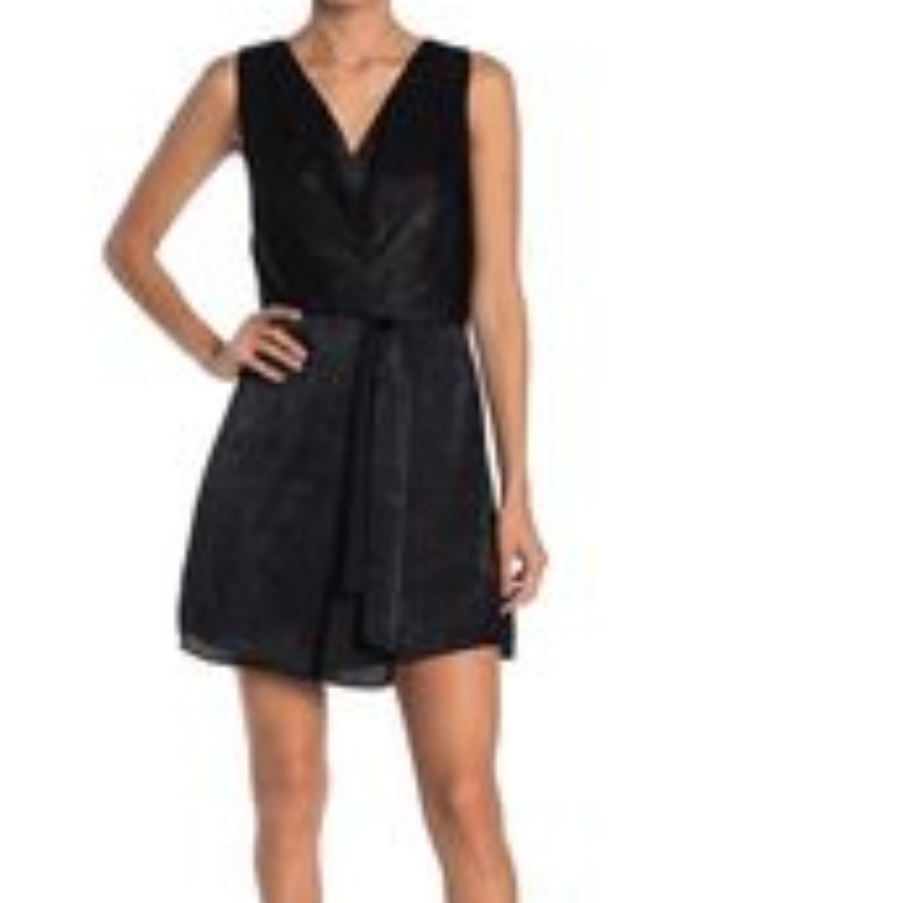 Satin drape mini dress